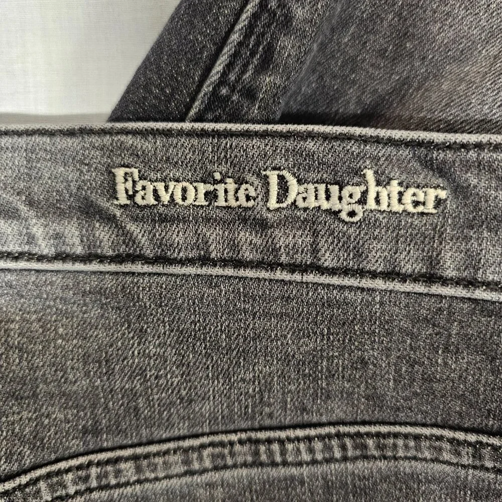 Favorite Daughter Jordie Charcoal Gray Distressed Jeans Size 34 Stretch Cotton - Picture 10 of 16